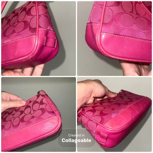 Vintage Y2K Coach 6094 'Hamptons Demi' Shoulder Bag Hot Pink - Picture 8 of 14